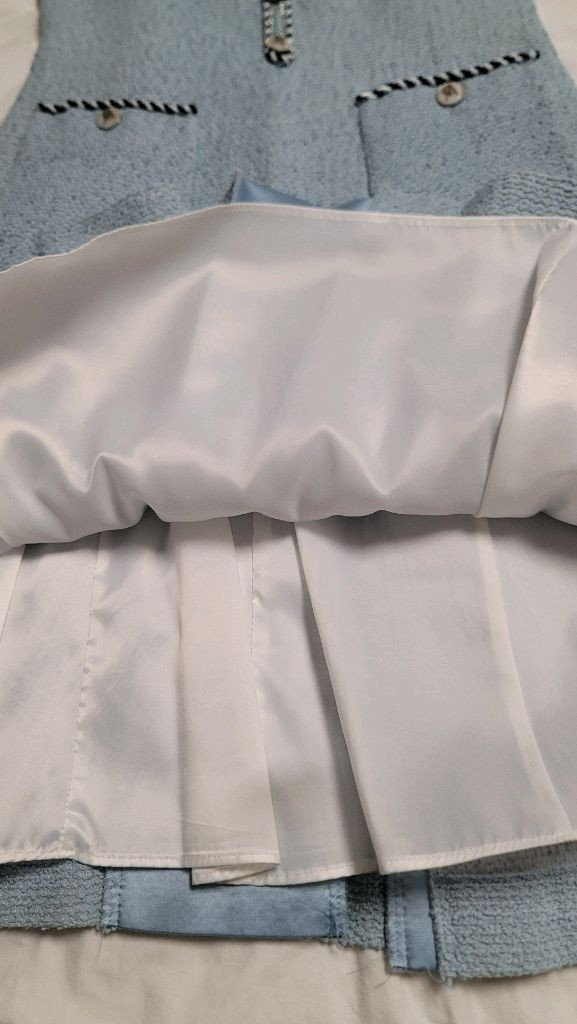 (2회 착용) 미샤 하늘색 트위드 원피스(사이즈55)--6