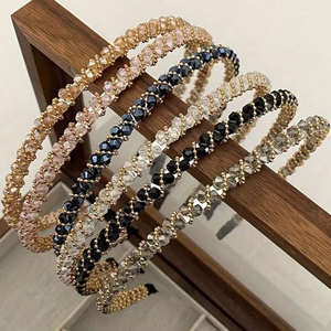 보석 큐빅 비즈 반짝이 머리띠 6color 이미지