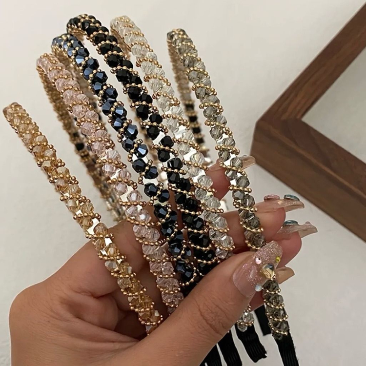 보석 큐빅 비즈 반짝이 머리띠 6color 이미지