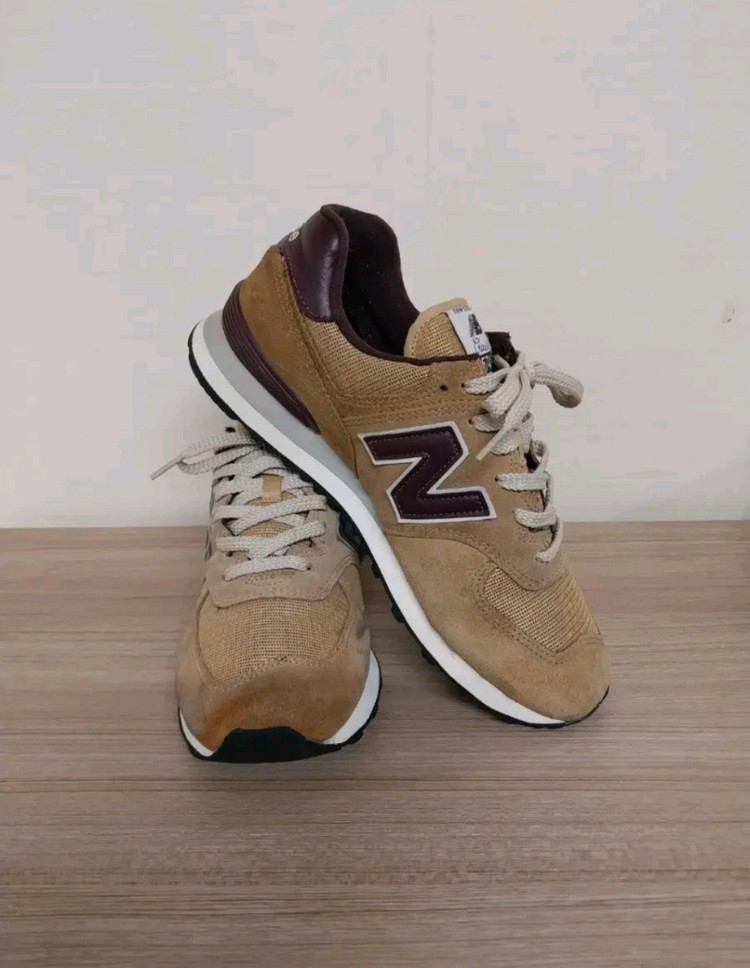 남성 뉴발란스 574 머스터드 브라운 운동화 (275) 이미지