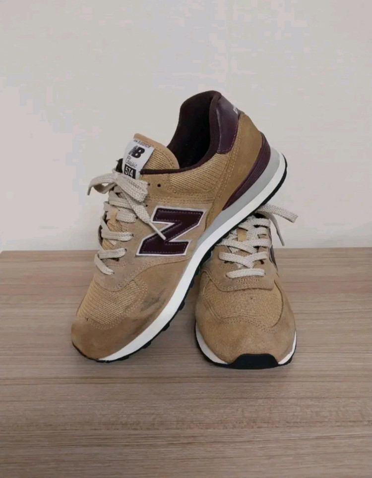 남성 뉴발란스 574 머스터드 브라운 운동화 (275) 이미지