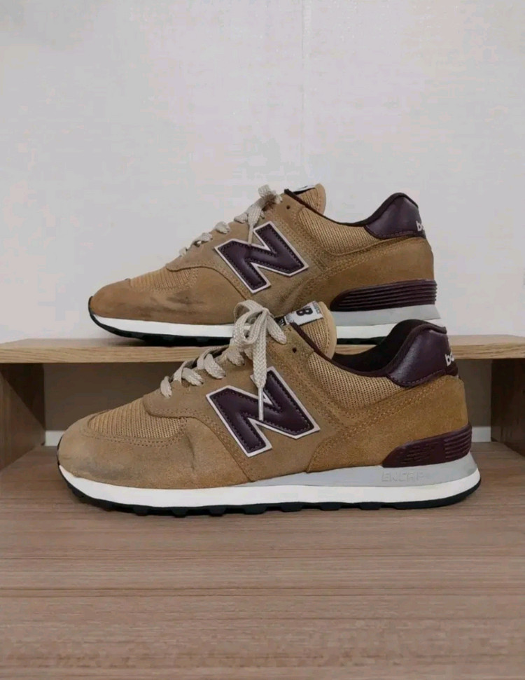 남성 뉴발란스 574 머스터드 브라운 운동화 (275) 이미지