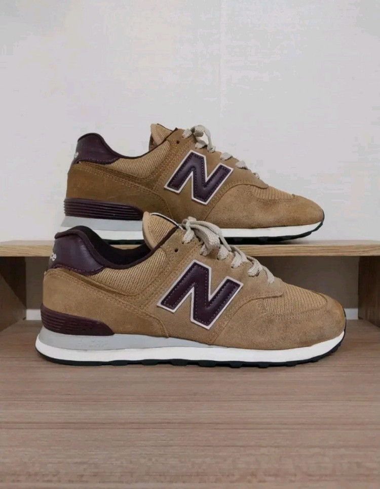 남성 뉴발란스 574 머스터드 브라운 운동화 (275) 이미지