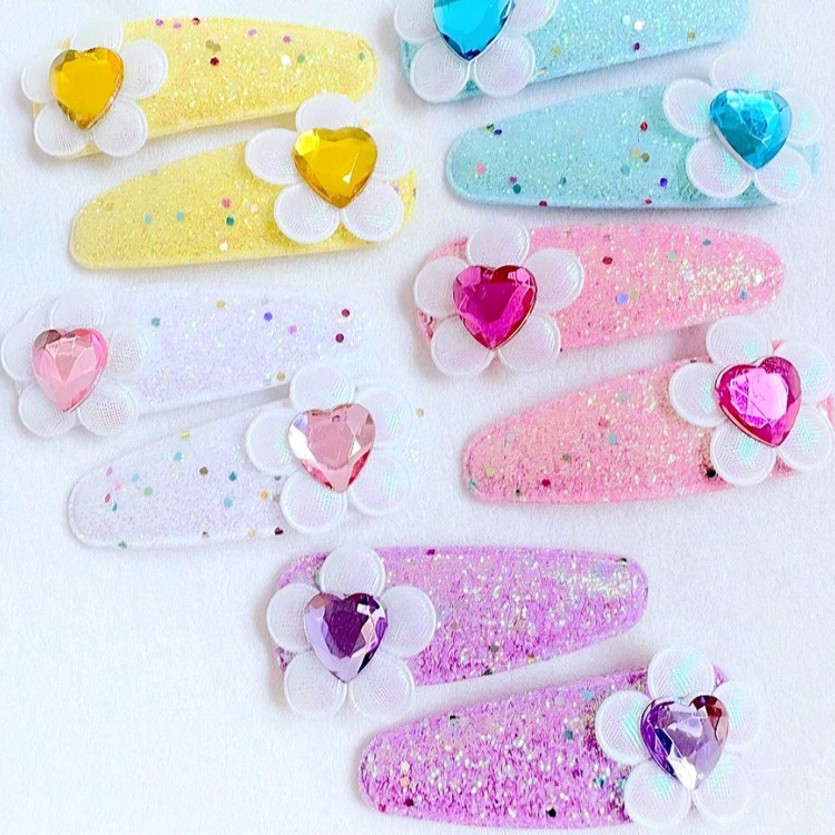 여아 보석 공주핀 똑딱핀 상품촬영용 새상품--1