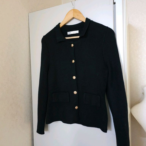 자라 블랙 금장 버튼 가디건