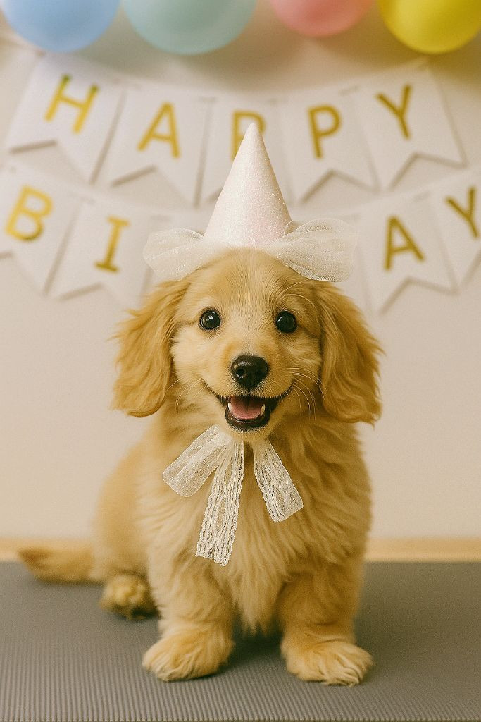 강아지 생일파티 햇 반짝이 고깔모자 고양이 반려동물 용품 이미지