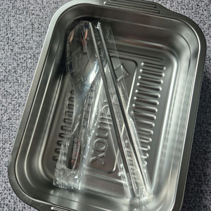 헬리녹스 스텐 사각 용기(스푼, 젓가락 포함) - 미사용 새상품