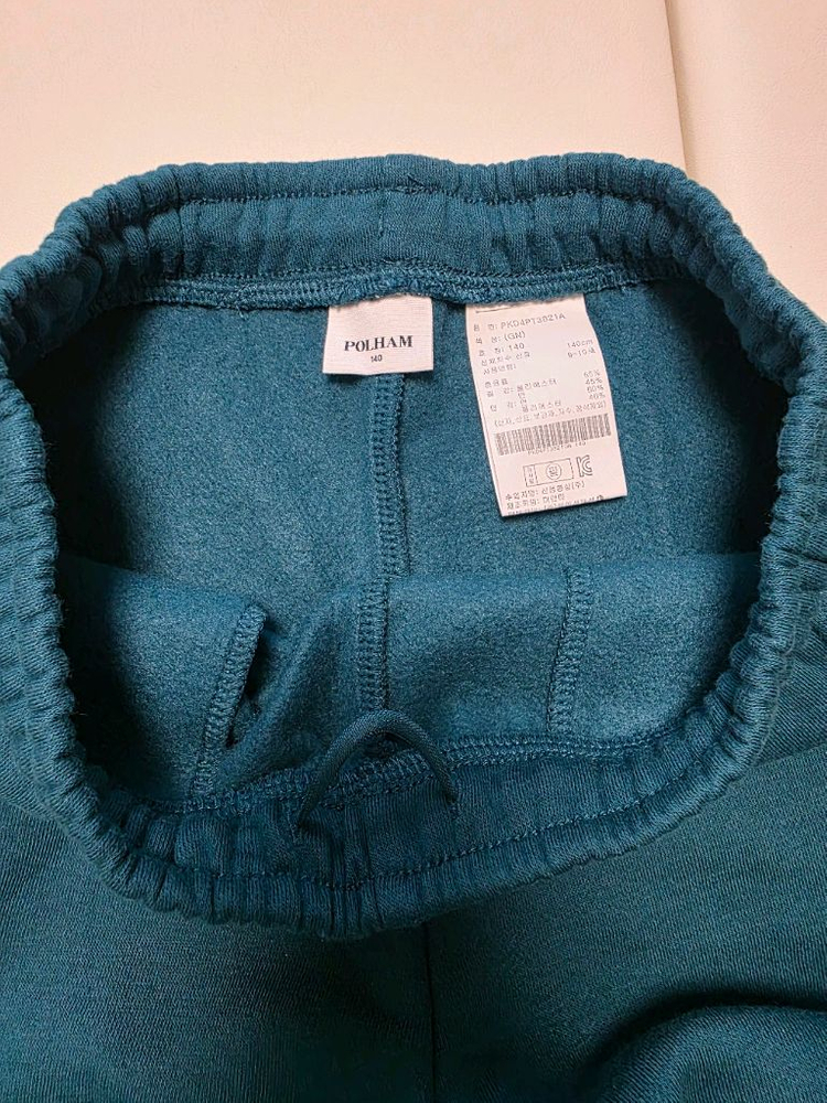 폴햄키즈 플리스 조거팬츠 새것 140 다크그린--1