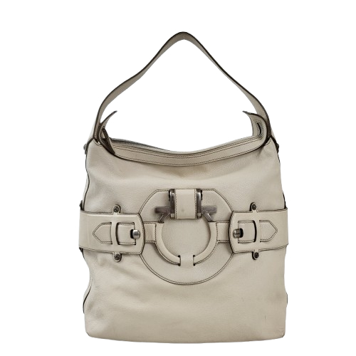 정품 페라가모 간치니 벨티드 가죽 숄더백--0