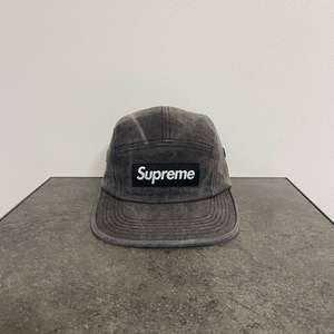 (OS) 슈프림 박스로고 캠프캡 모자 스톤 워시드 블랙