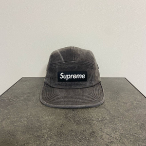 (OS) 슈프림 박스로고 캠프캡 모자 스톤 워시드 블랙