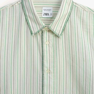 자라 스티치 리미티드 에디션 스트라이프 셔츠 S사이즈면-실크