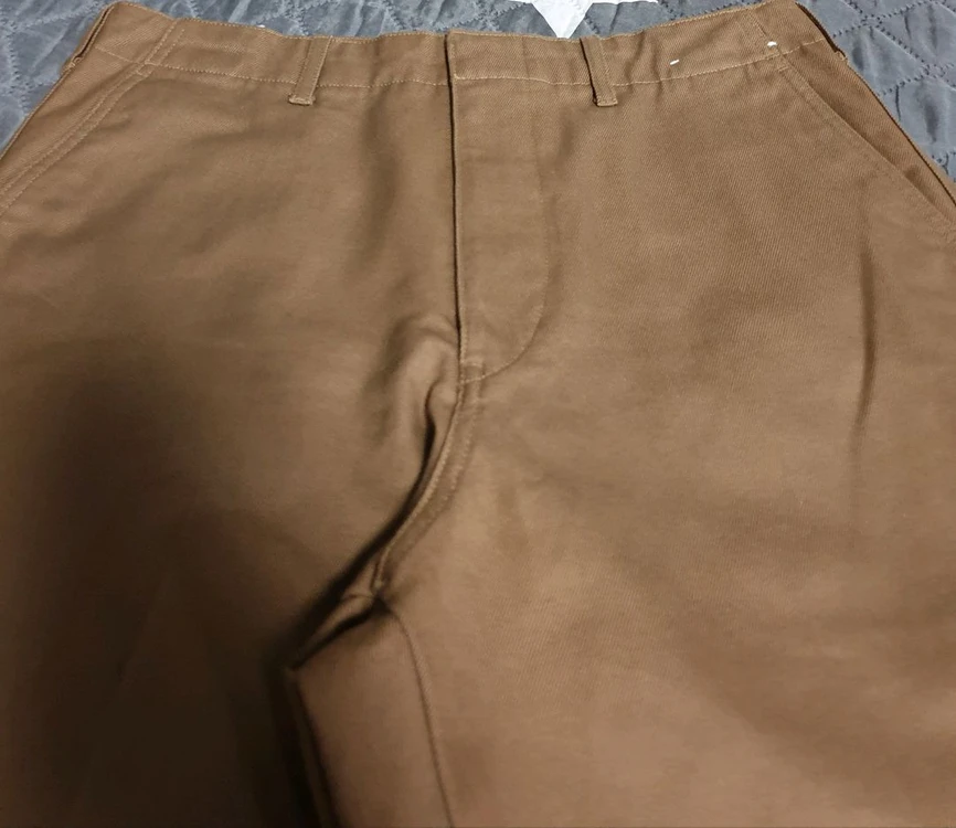 유니클로 U 와이드 테이퍼드 앵글 치노팬츠 다크브라운 (31) 이미지
