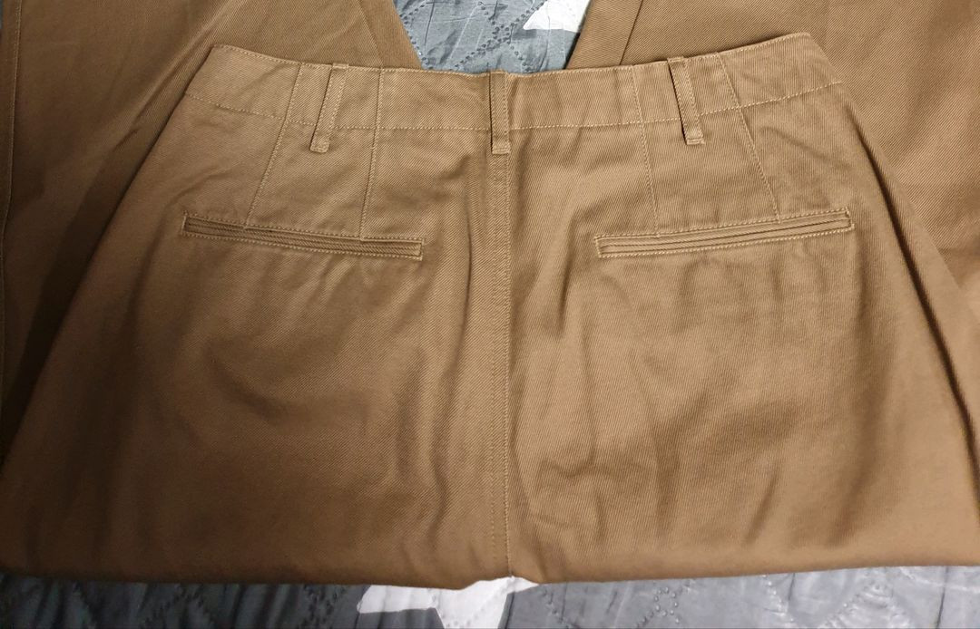 유니클로 U 와이드 테이퍼드 앵글 치노팬츠 다크브라운 (31)--2