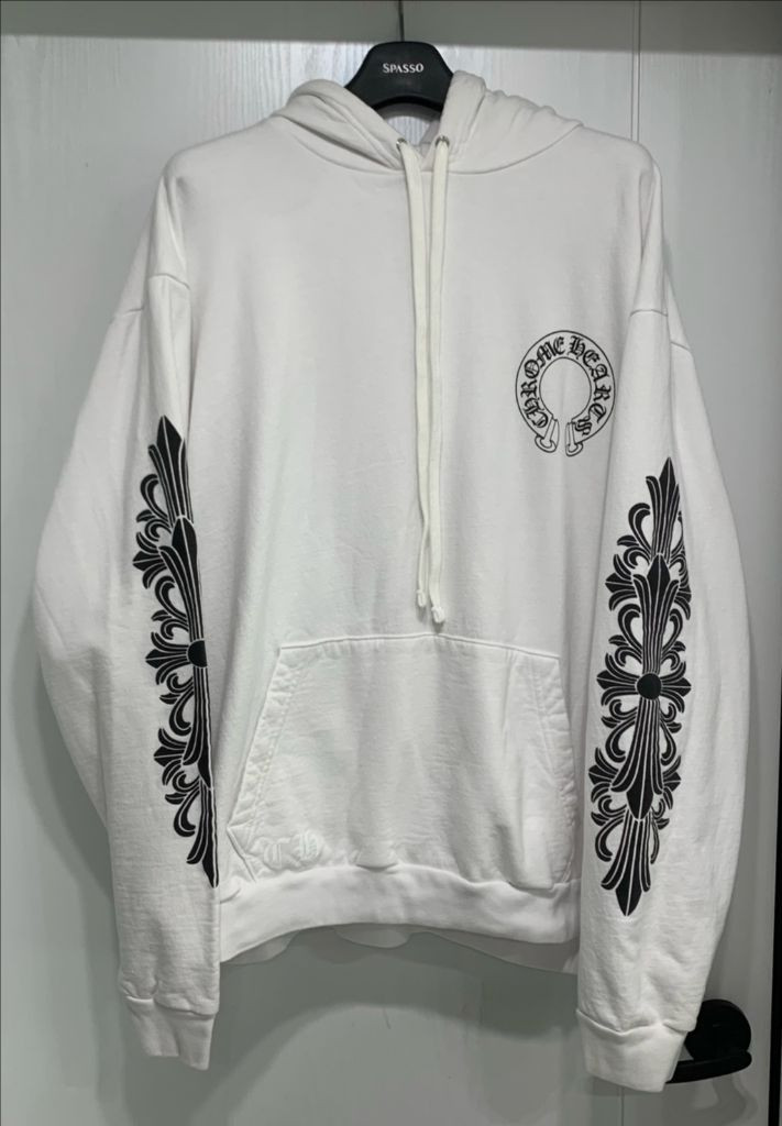 [XXL]크롬하츠 홀스슈 플로랄 후드티셔츠 화이트 이미지