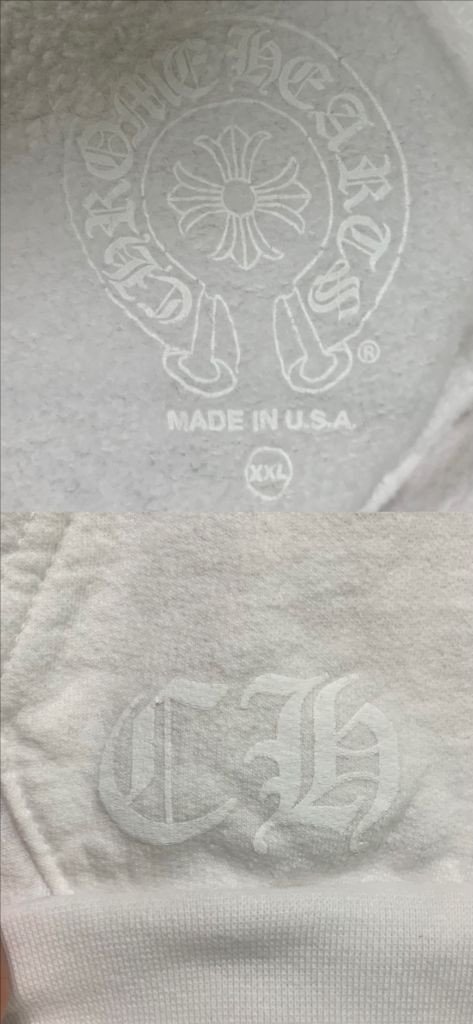 [XXL]크롬하츠 홀스슈 플로랄 후드티셔츠 화이트 이미지