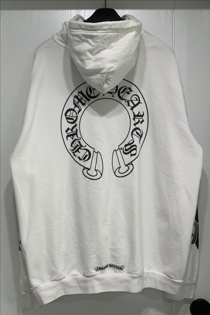 [XXL]크롬하츠 홀스슈 플로랄 후드티셔츠 화이트 이미지