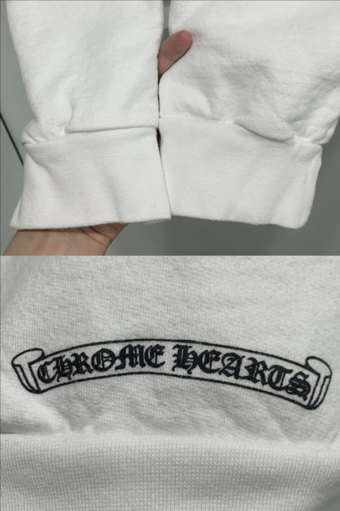 [XXL]크롬하츠 홀스슈 플로랄 후드티셔츠 화이트 이미지