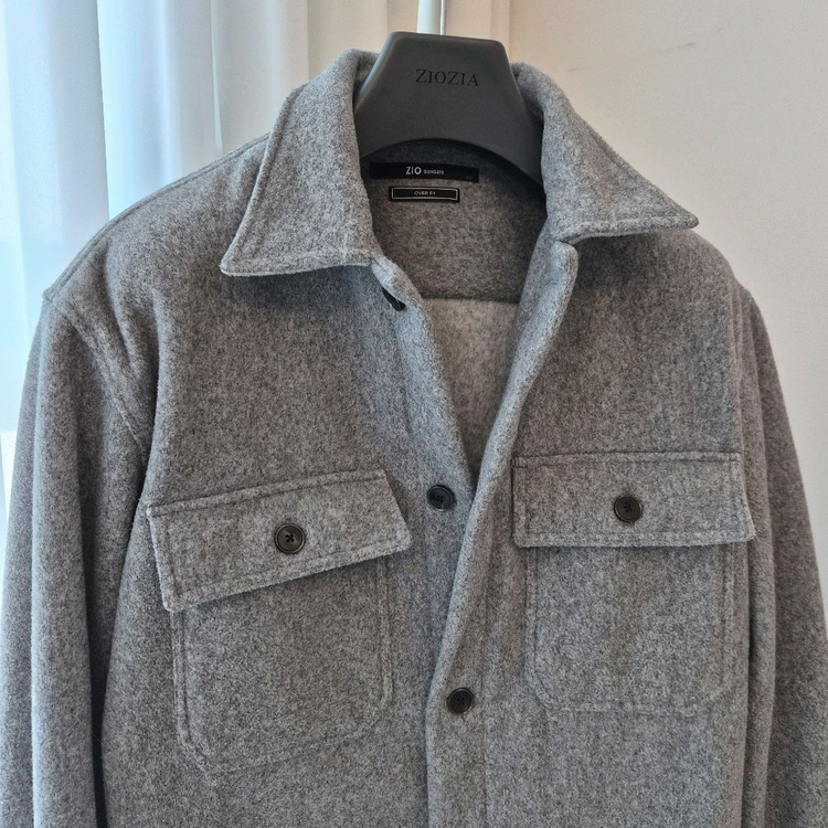 지오송지오 그레이 투포켓 울 아우터 셔츠--1