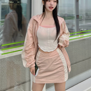 카인다미 치마,바람막이세트 소프트핑크