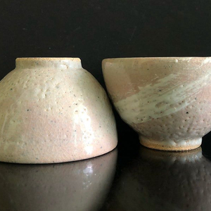 백자 귀얄 잔잔대 2조 세트 / 정호다완 이도다완 다완 찻잔 백산 김정옥