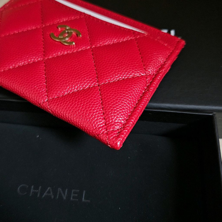[32번대] 샤넬 캐비어 카드지갑 레드 이미지