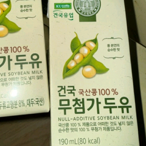 건국유업 무첨가 두유 국산콩 190ml 19개