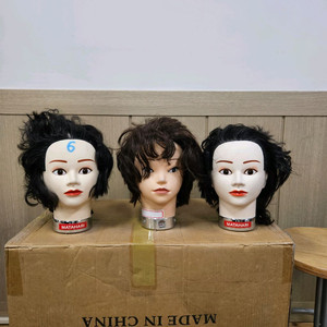 미용 인모 가발, 시험용 가발 , 통가발 3개일괄 (2)