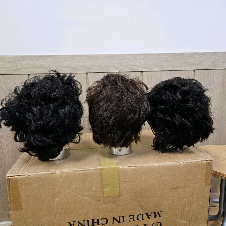 미용 인모 가발, 시험용 가발 , 통가발 3개일괄 (2)--2