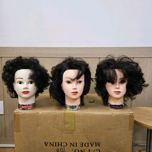 시험용 가발, 인모통가발, 미용가발 3개 일괄 (4)