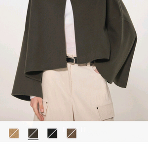 타임 캐시미어 블렌드 케이프 자켓