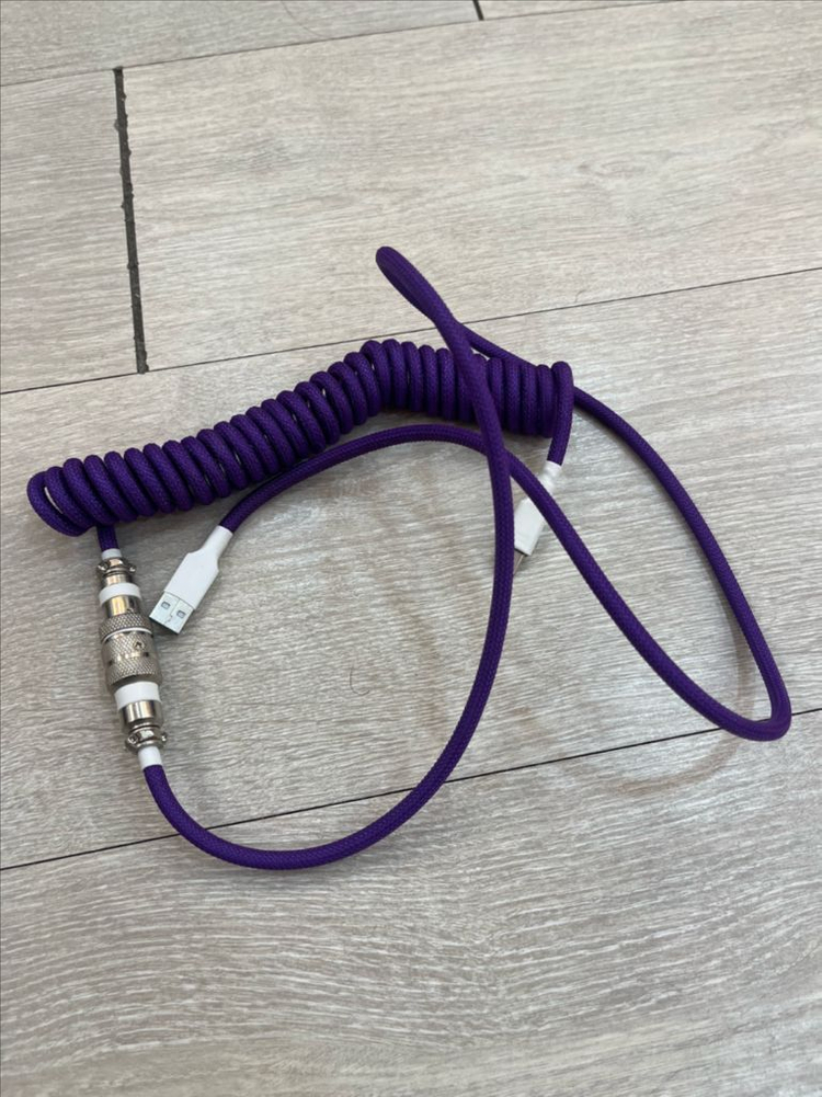 기계식 키보드 코일 케이블 퍼플 앤 화이트--0