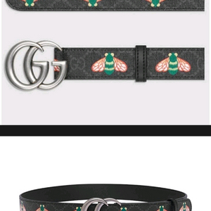 구찌 GG 마몬트 블랙슈프림 허니비 벨트 (34~40인치)