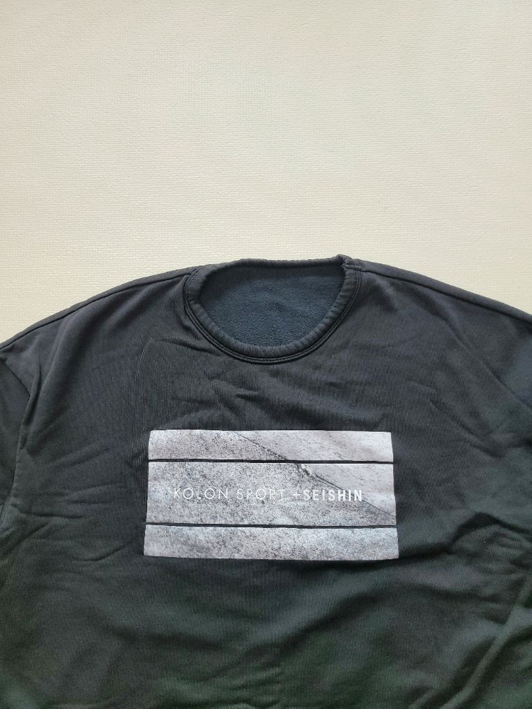 코오롱스포츠 x SEISHIN 남자 오버핏 맨투맨 XL 블랙--15