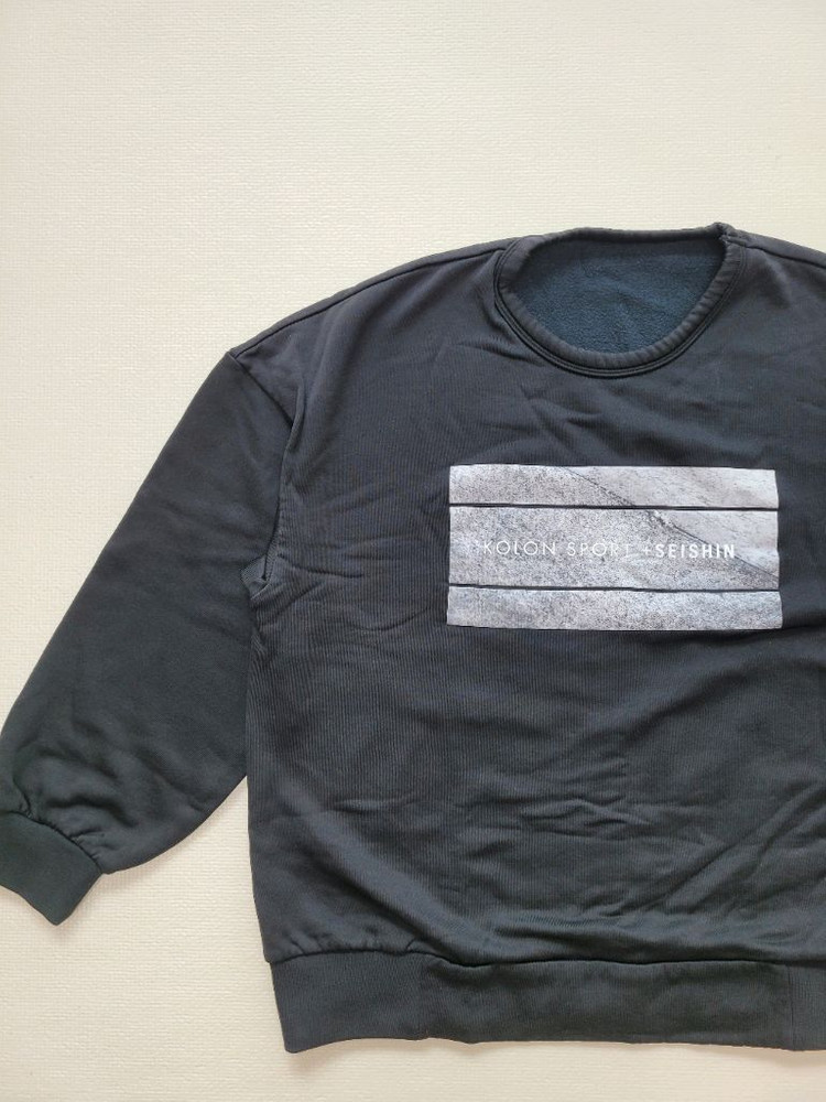 코오롱스포츠 x SEISHIN 남자 오버핏 맨투맨 XL 블랙--1