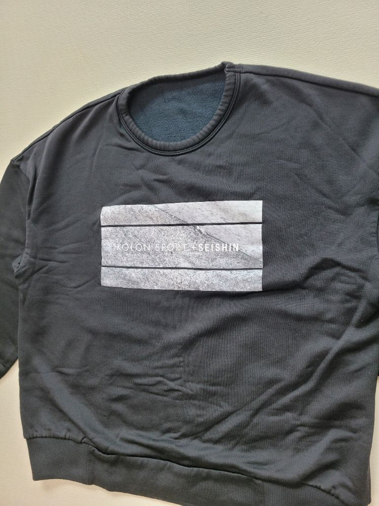 코오롱스포츠 x SEISHIN 남자 오버핏 맨투맨 XL 블랙--2