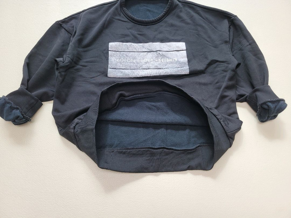 코오롱스포츠 x SEISHIN 남자 오버핏 맨투맨 XL 블랙--5