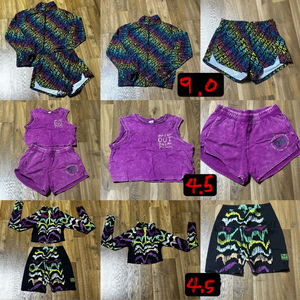 가격인하) 줌바웨어 옷 xs 셋업 세트 팬츠 바람막이 민소매 크롭 반바지