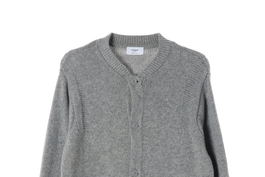에스피오나지 메리노울80% 그레이 라운드 루즈핏 니트 가디건 L--2