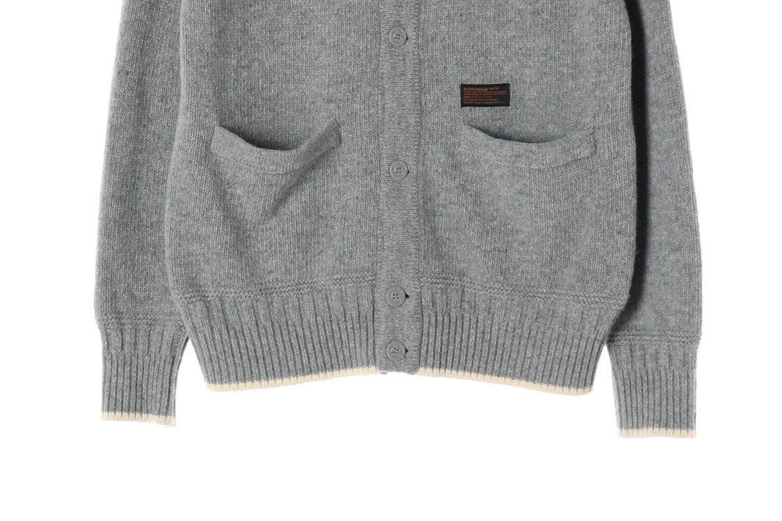 에스피오나지 메리노울80% 그레이 라운드 루즈핏 니트 가디건 L--3