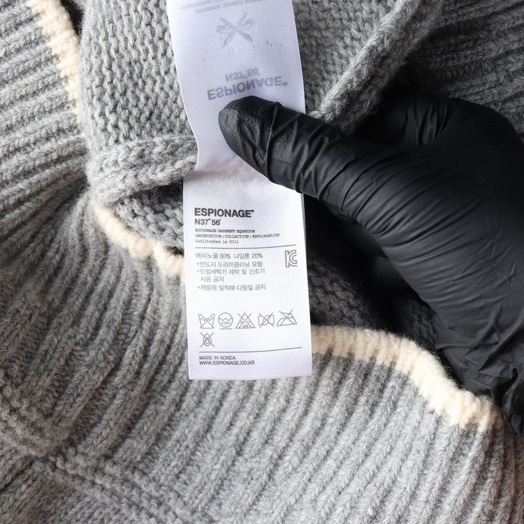 에스피오나지 메리노울80% 그레이 라운드 루즈핏 니트 가디건 L--5