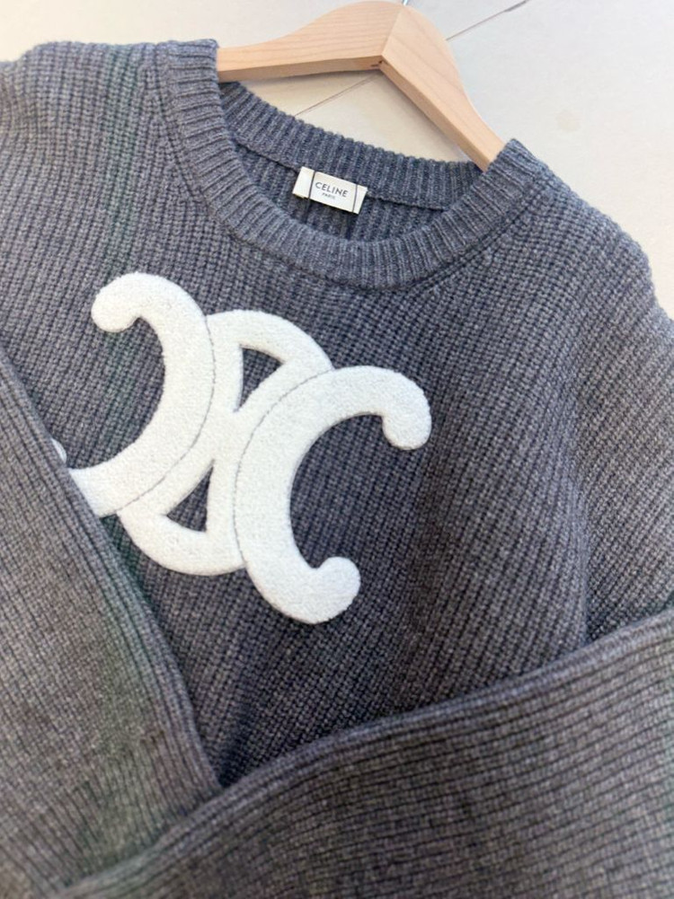 셀린느 로고 니트--1