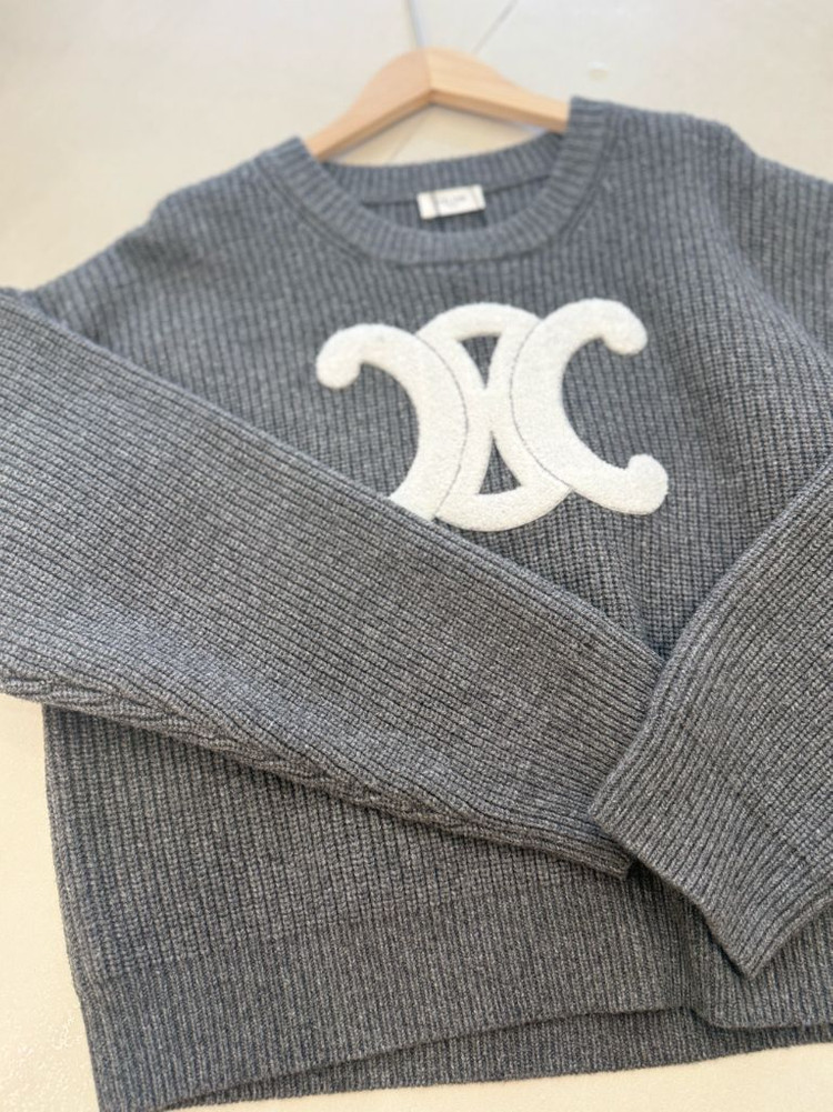 셀린느 로고 니트--2