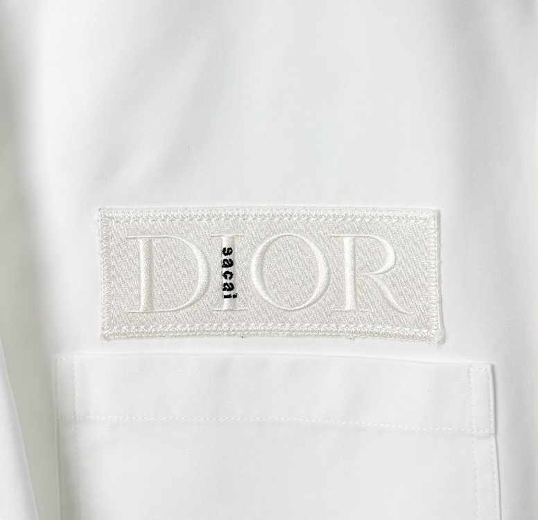 [40] 디올 x 사카이 남성 모노그램 포켓 오버 코튼 셔츠 자켓 화이트--3