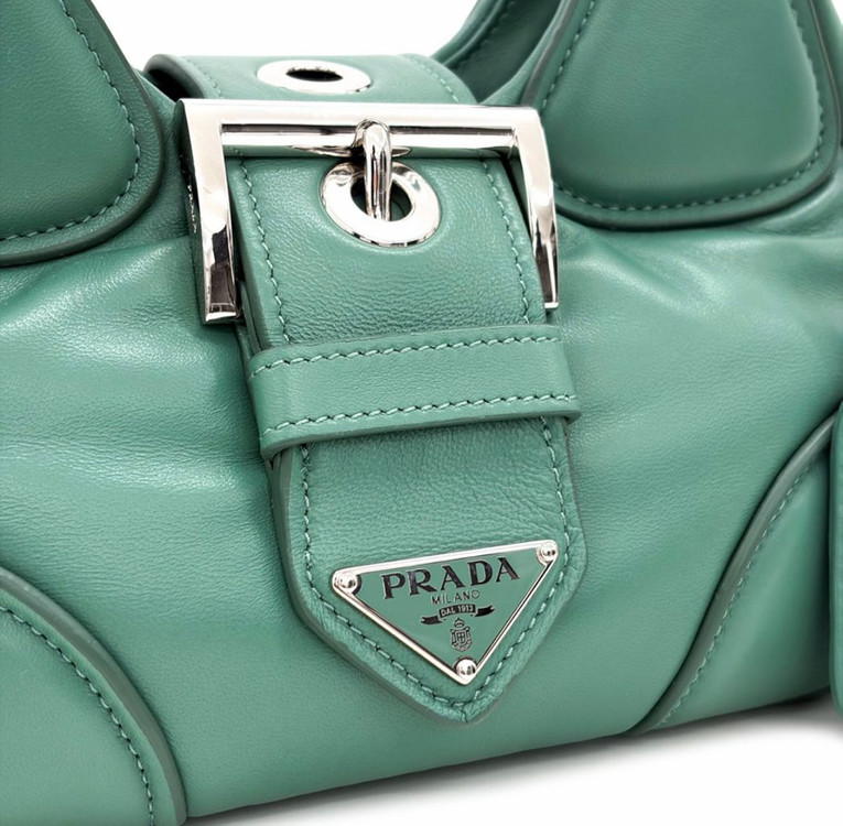 프라다 여성 문백 패딩 패디드 나파 레더 숄더백 크로스백 가방 망고 그린--5