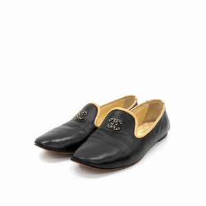 [36] 샤넬 여성 CC로고 램스킨 투톤 모카신 발레리나 슈즈 플랫 로퍼