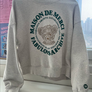 [정품/상태좋음/네고 가능]패블러스아카이브 곰돌이 맨투맨 M 사이즈(오트밀컬러)