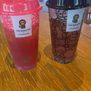 스타벅스 마일로 리유저블 컵 473ml 핑크 브라운