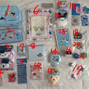 다마고치 미미치 마메치 구치파치 파우치 팬케이스 헤어핀 마스코트 인형 키링 스티커 c상 쿠지 가챠 이미지