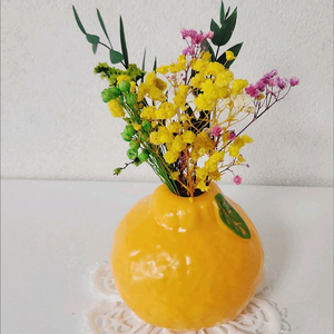 새상품)생화 프리저브드플라워 조화아님 오렌지화병